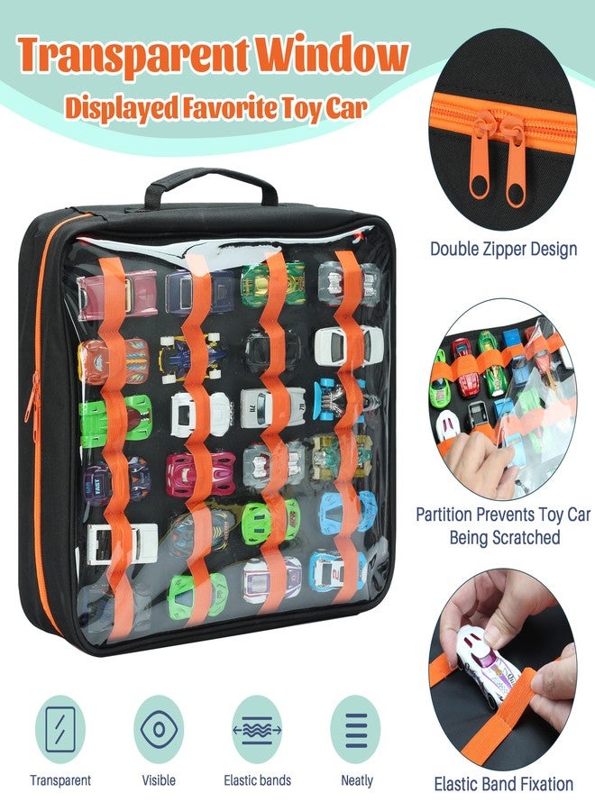 كيسلان علبة تخزين سيارات ألعاب بـ 124 فتحة مع نافذة شفافة، تتسع لـ 124 سيارة مصبوبة من المعدن، منظم سيارات ماتشبوكس متوافق مع سيارات الألعاب، حقيبة حمل محمولة بخمسة ألواح من البولي إيثيلين (أسود) - Image 4